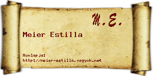 Meier Estilla névjegykártya
